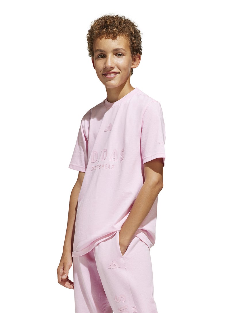 اديداس تيشيرت شبابي برسومات لجميع المواسم للأطفال - Image 1