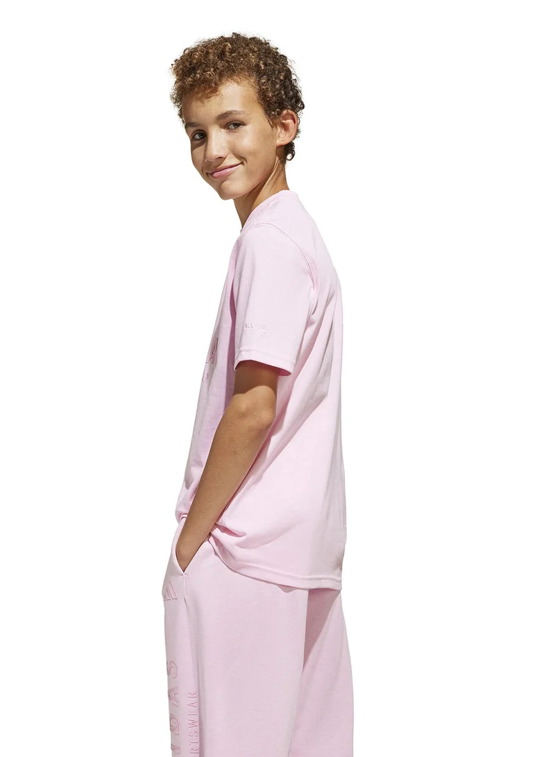 اديداس تيشيرت شبابي برسومات لجميع المواسم للأطفال