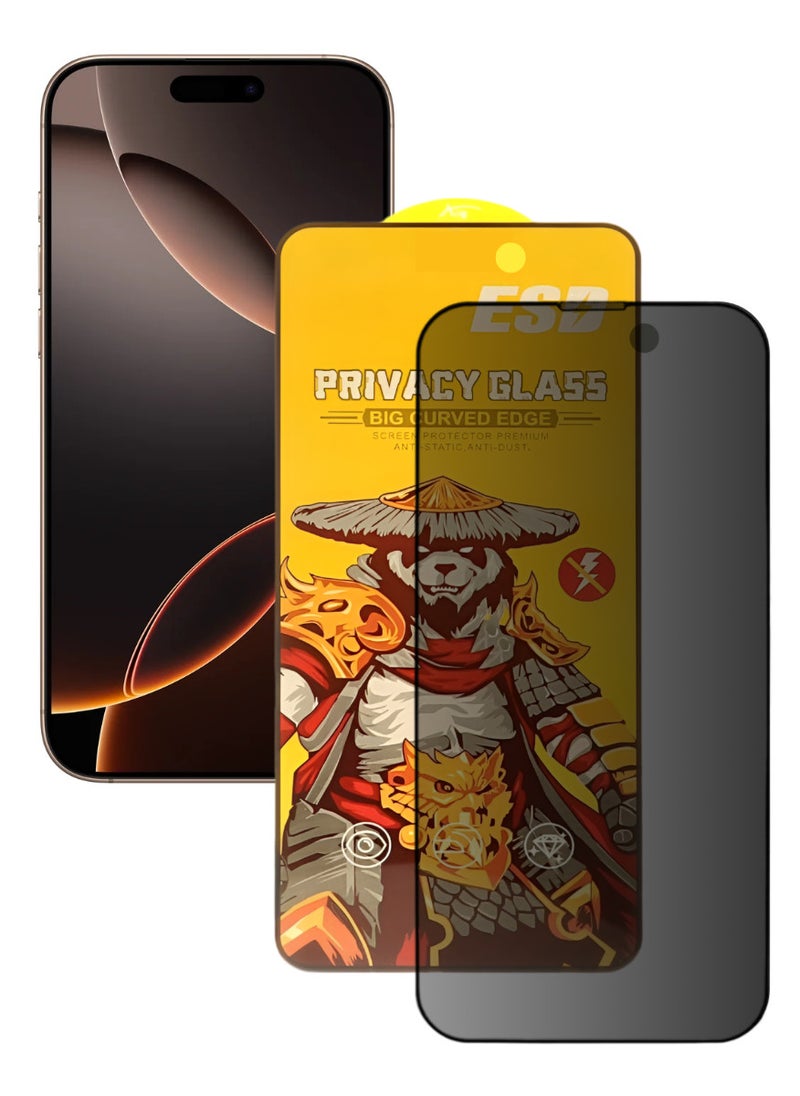 ESD Tempered Dustproof Privacy Glass Screen Protector Compatible For iPhone 16 Pro Max - Image 1