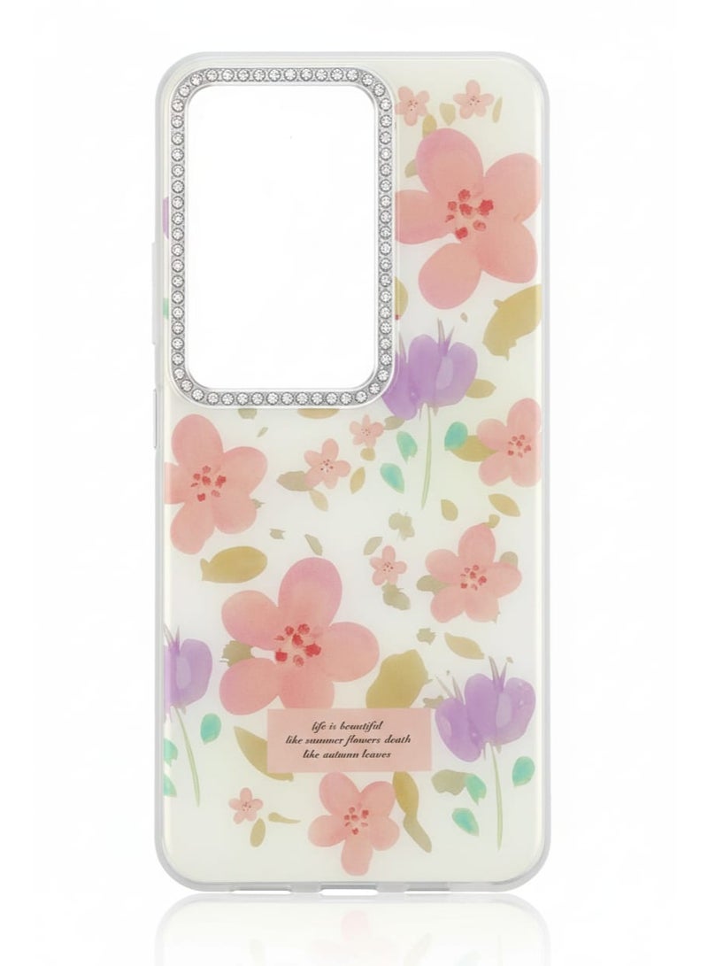 A luxurious case with an elegant floral design for Vivo y 19s .