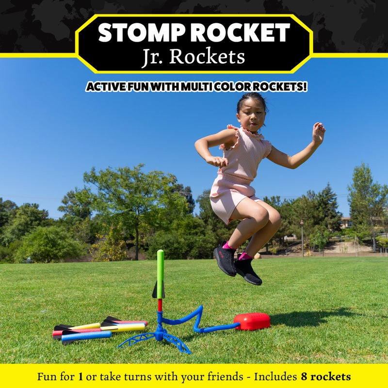 Stomp Rocket Jr Multi-Color Rocket Launcher for Kids, 8 Rockets - Fun Outdoor Kids Gifts for Boys & Girls - STEM Toy Foam Blaster Set Soars Up to 100 Feet - Ages 3 & Up - Image 2