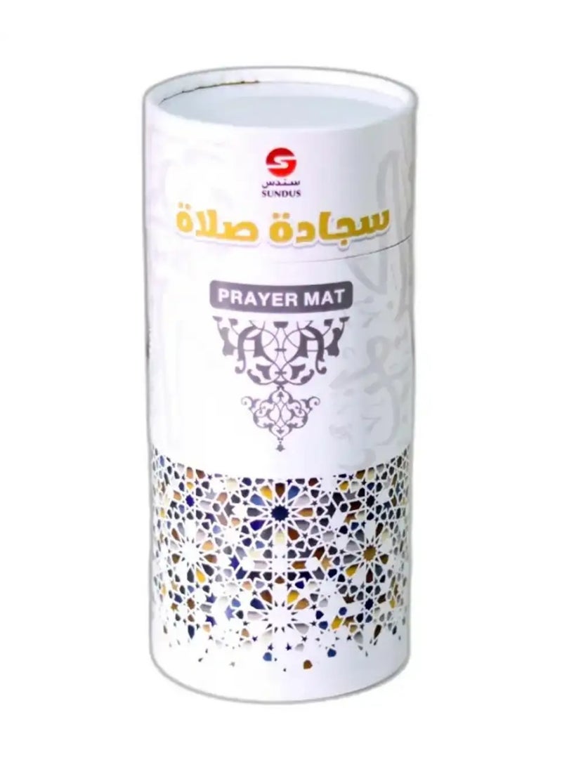 SUNDUS Natural cotton prayer rug with a stylish, lightweight travel case and prayer beads, perfect for home and travel, and a distinctive, elegant gift in blue. - Image 3