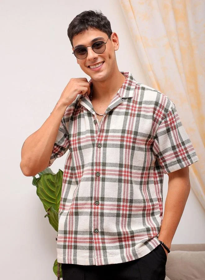 The Indian Garage Co The Indian Garage Co Men Relaxed Fit Checked Resortwear Shirt