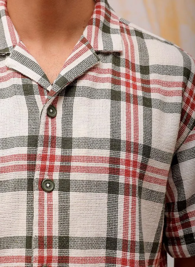 The Indian Garage Co The Indian Garage Co Men Relaxed Fit Checked Resortwear Shirt