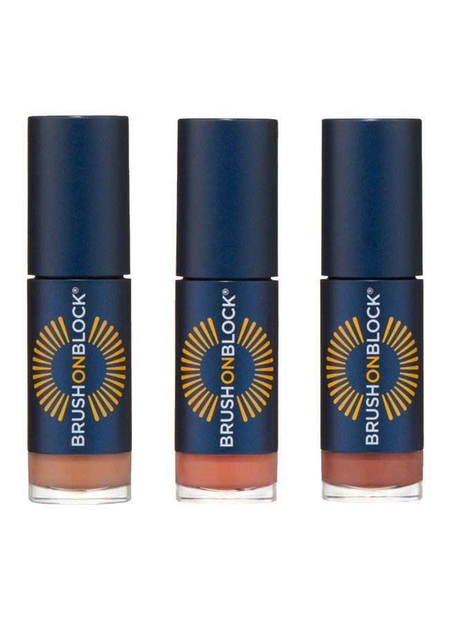 Brush On Block Sun Shine Protective Lip Oil 3 Color Variety Pack, Broad Protection Hydrating SPF 30 Mineral Sunscreen, Nude Tint, Coral, and Fig - Image 1