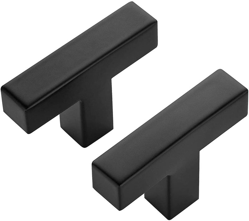 Ravinte 45 Pack Black Square Bar Cabinet Knobs 2 Inch Square Cabinet Pulls Matte Black Single Hole Kitchen Cabinet Handles