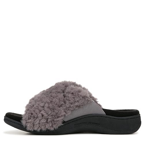 Vionic Women's Relax Ii Slides Charcoal Grey Fabric 7 Medium - Image 2