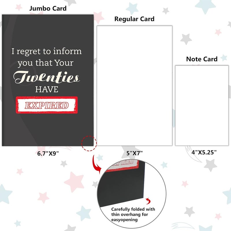 Zonon 2 Pieces Funny 30th Birthday Card for Men or Women Birthday Card with Envelope Joke Birthday Greeting Card Your Twenties Have Expired Card for Son, Daughter, Dad, Mom, Brothers(Suitable for 30th) - Image 4