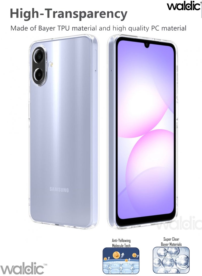 Waldic Samsung Galaxy A07 Premium Case | Premium Silicone Case Cover Designed for Samsung Galaxy A07 | Samsung Galaxy A07 Case Camera and Drop Protection Thin Protective Back Cover Case for Samsung Galaxy A07 - Transparent - Image 2