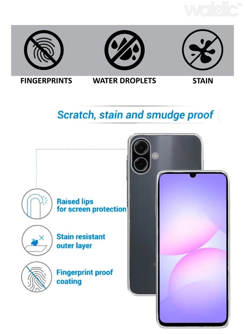 Waldic Samsung Galaxy A07 Premium Case | Premium Silicone Case Cover Designed for Samsung Galaxy A07 | Samsung Galaxy A07 Case Camera and Drop Protection Thin Protective Back Cover Case for Samsung Galaxy A07 - Transparent - Image 5