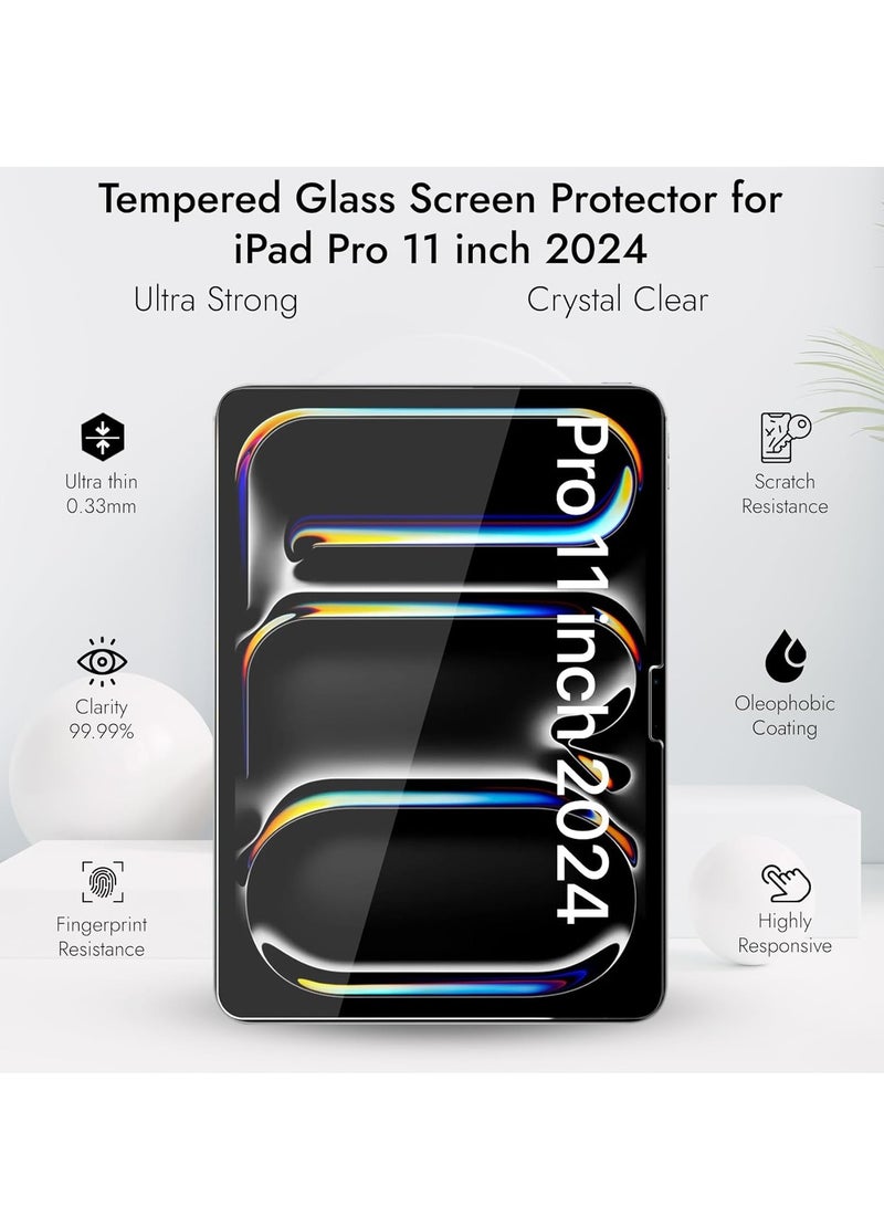 2 Pack Tempered Glass for iPad Pro 11 2024, [A2836, A2837, A3006], 9H Hardness Glass, Complete Protection Glass Film, Anti-Scratch, Easy to Install, Bubble Free compatible for iPad Pro 11 inch M4 2024 - Image 5