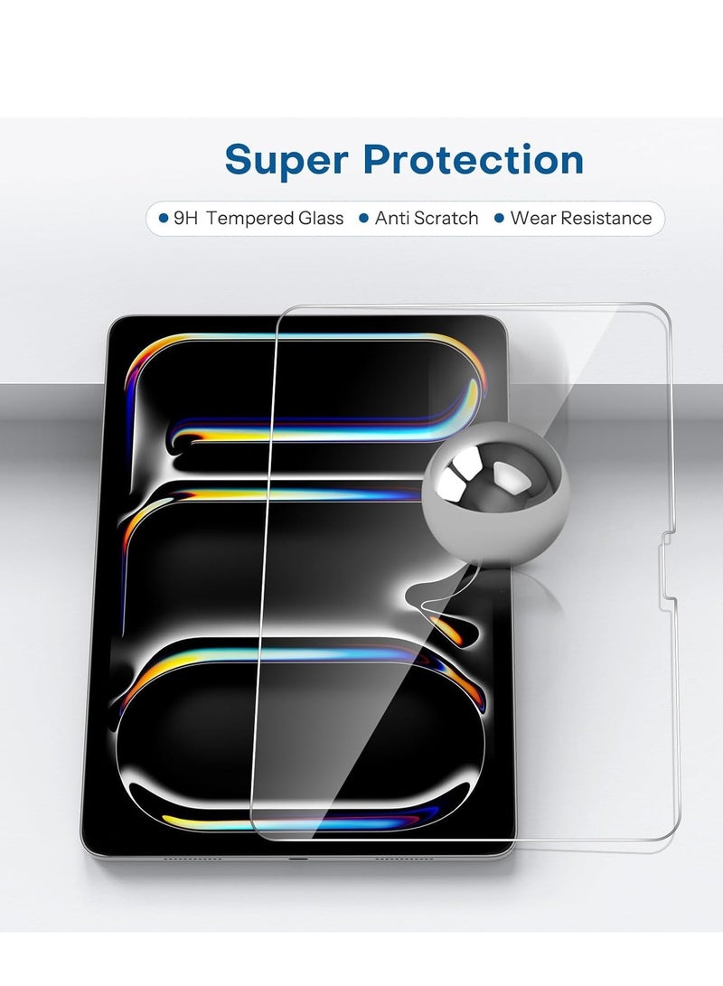2 Pack Tempered Glass for iPad Pro 11 2024, [A2836, A2837, A3006], 9H Hardness Glass, Complete Protection Glass Film, Anti-Scratch, Easy to Install, Bubble Free compatible for iPad Pro 11 inch M4 2024 - Image 3