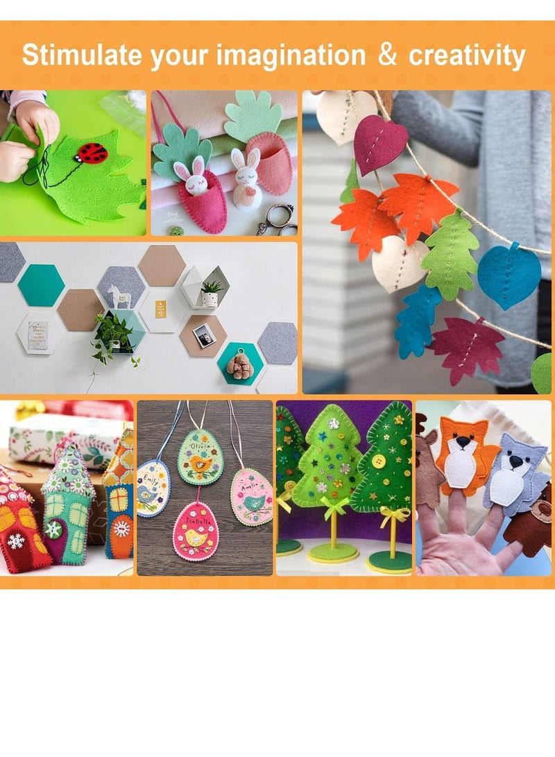 FengSVMA 8 x 12 Inches Felt Sheets for Crafts, 40Pcs Felt Squares Felt Fabric Sheets, Assorted Colors Non Woven Felt Pack, 1mm Thick, Stiff Felt Paper for DIY Sewing Craft Patchwork Decoration - Image 5