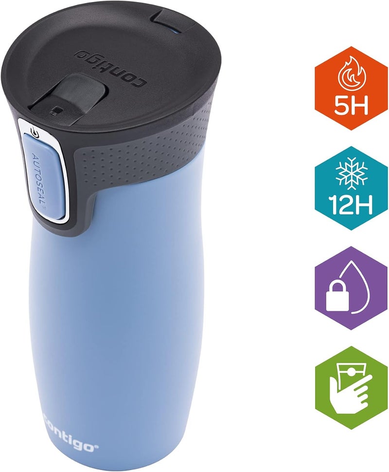 Contigo West Loop Autoseal Travel Mug, Stainless Steel Thermal Mug, Vacuum Flask, Leakproof Tumbler, Coffee Mug with BPA-Free Easy-Clean Lid - Image 3