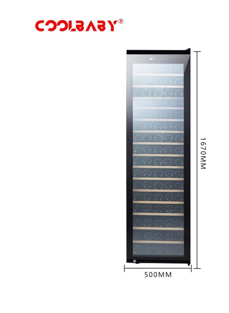Cool Baby COOLBABY 110 Bottle Electronic Thermostatic Wine Storage Cabinet Mini Beverage Wine Cooler Refrigerator For Home Bar Office Energy Efficient and Super Quiet Black  - Image 2