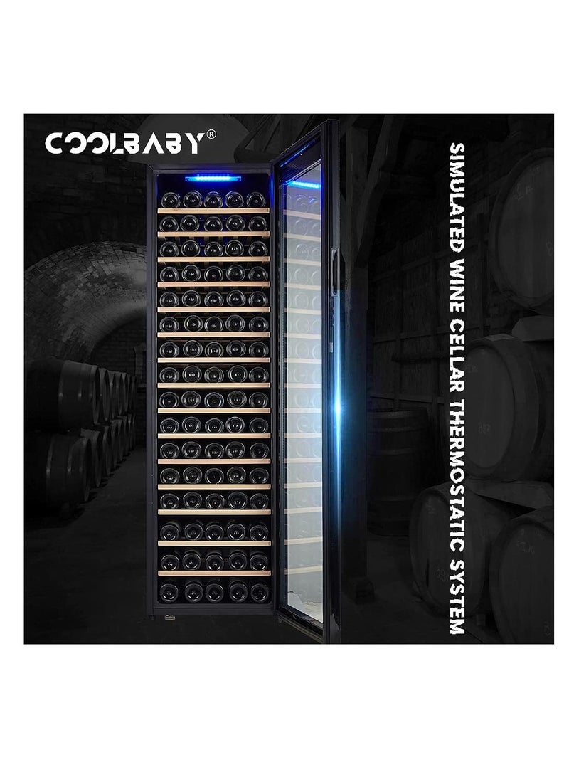 Cool Baby COOLBABY 110 Bottle Electronic Thermostatic Wine Storage Cabinet Mini Beverage Wine Cooler Refrigerator For Home Bar Office Energy Efficient and Super Quiet Black  - Image 3