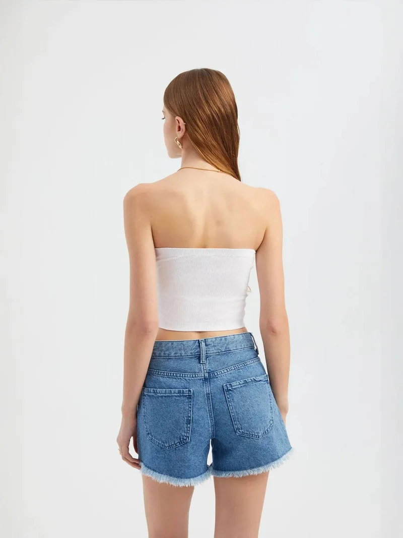HICCUP Strapless Basic Crop Top