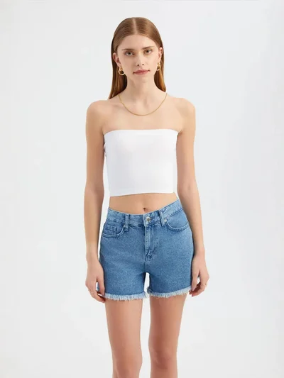 HICCUP Strapless Basic Crop Top