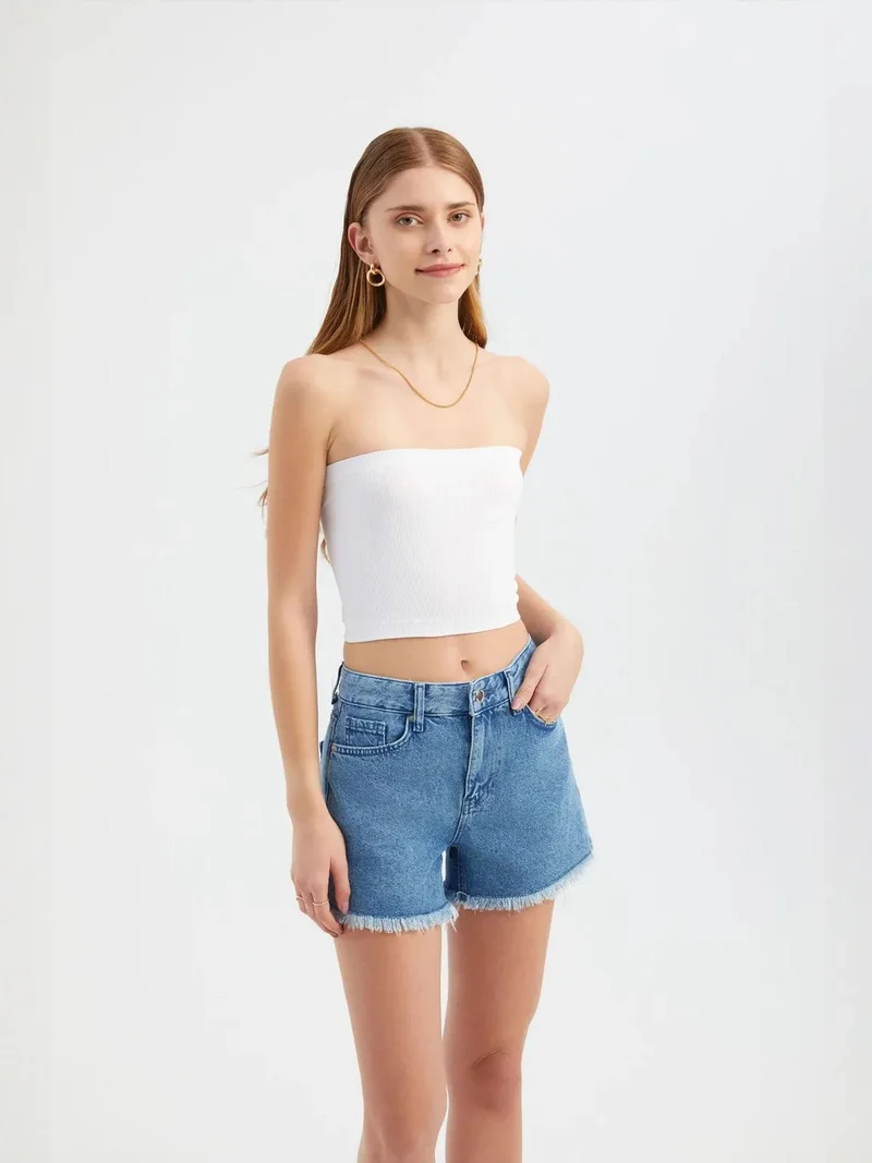 HICCUP Strapless Basic Crop Top