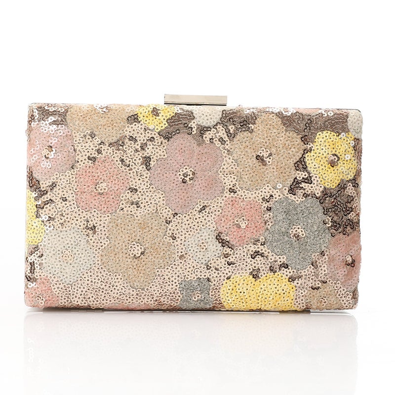 Mr.joe Sequin Floral Box Clutch - pastel - Image 3