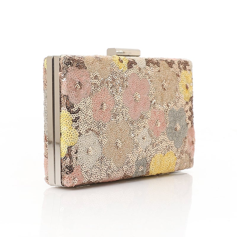 Mr.joe Sequin Floral Box Clutch - pastel - Image 2