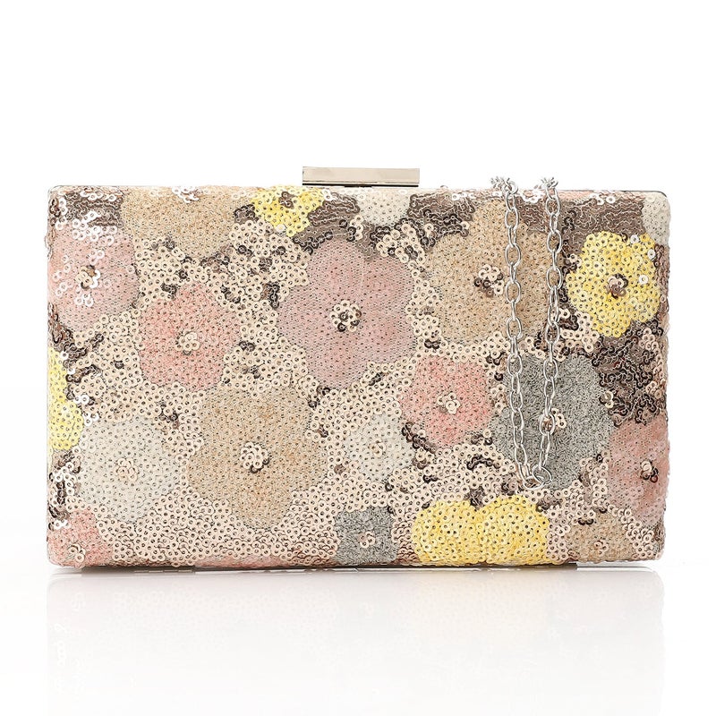 Mr.joe Sequin Floral Box Clutch - pastel - Image 1