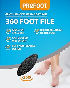 Profoot 360 Foot File Foot File Ideal for Calluses Ergonomic Unique Design Removes Hard Skin and Calluses Gentle Remover Leaving Feet Smooth - Image 2