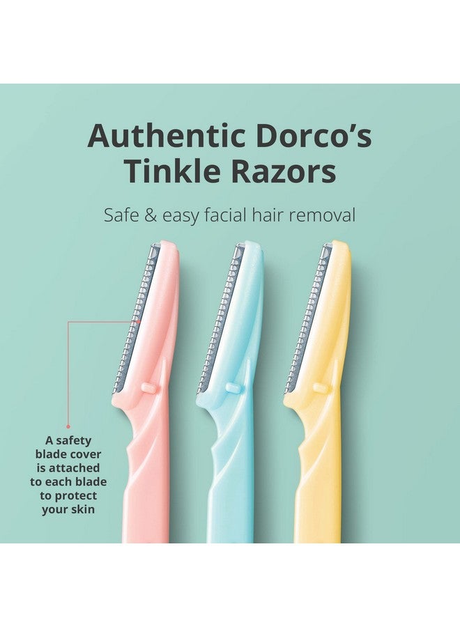 Tinkle Dermaplaning Tool 6 razors/Dermaplanie Razor, Eyebrow Razor, Facial Razor, Face Razor Peach Fuzz Remover, Exfoliating Face With Stainless Steel Safety Cover for Sensitive Skin - Image 4