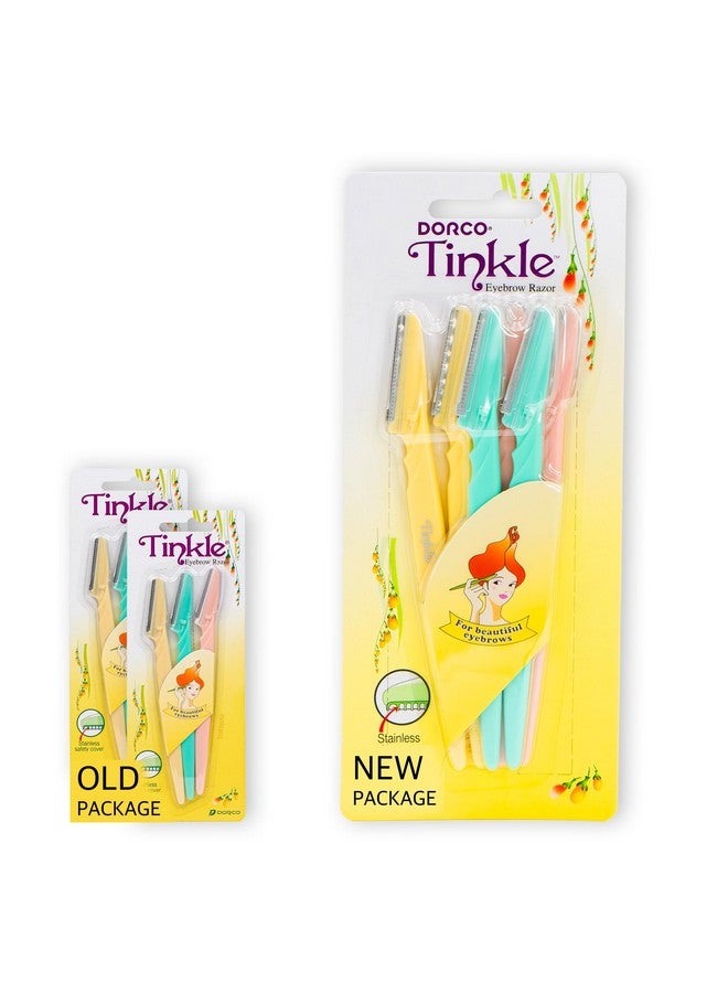 Tinkle Dermaplaning Tool 6 razors/Dermaplanie Razor, Eyebrow Razor, Facial Razor, Face Razor Peach Fuzz Remover, Exfoliating Face With Stainless Steel Safety Cover for Sensitive Skin - Image 3