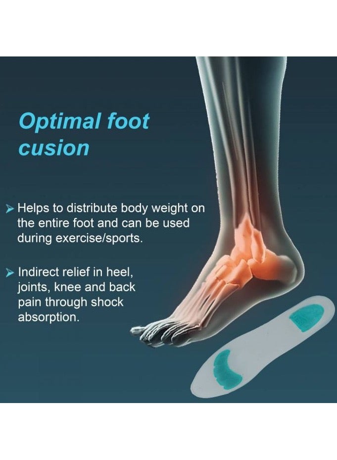 تاينور نعل داخلي كامل من السيليكون مصمم لراحة فائقة، مع مناطق تخفيف ناعمة. يقلل من موجات الصدمة المؤلمة والضغط على القدمين والركبتين والعمود الفقري. - Image 2