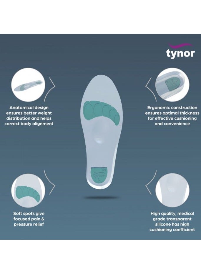 تاينور نعل داخلي كامل من السيليكون مصمم لراحة فائقة، مع مناطق تخفيف ناعمة. يقلل من موجات الصدمة المؤلمة والضغط على القدمين والركبتين والعمود الفقري. - Image 3