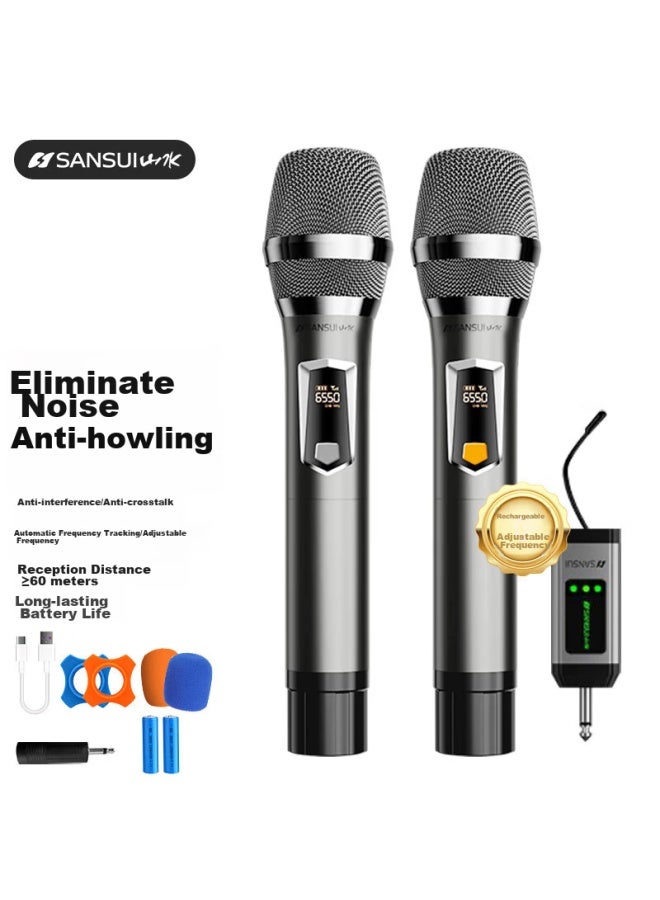 Sansui K39 Wireless Microphone, Anti-howling, For Home Audio, Stage, Outdoor, Hosting, Meetings, Teaching, Universal Home Ktv Singing, All-in Rechargeable Microphone, One-to - Image 1