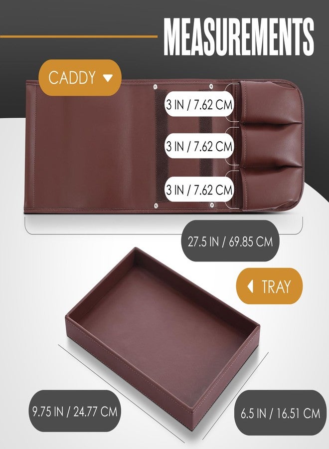 هاوسابلز منظم كرسي بذراعين من هاوسابلز، ملحقات كرسي استرخاء، منظم مسند ذراع، منظم كرسي بذراعين، منظم مسند ذراع الأريكة، حامل جهاز تحكم عن بعد لكرسي الاسترخاء، جيب للأريكة، تخزين جانبي للأريكة، حقيبة للأريكة، بني - Image 2