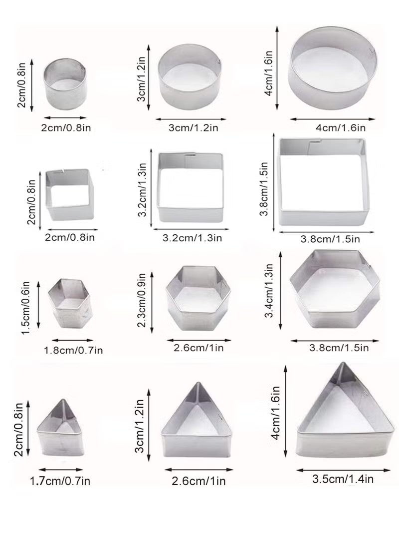 24 Pcs/Set Stainless Steel Cookie Cutters Set Mini Biscuit Shape Mold Plate Decoration Tool - Image 5