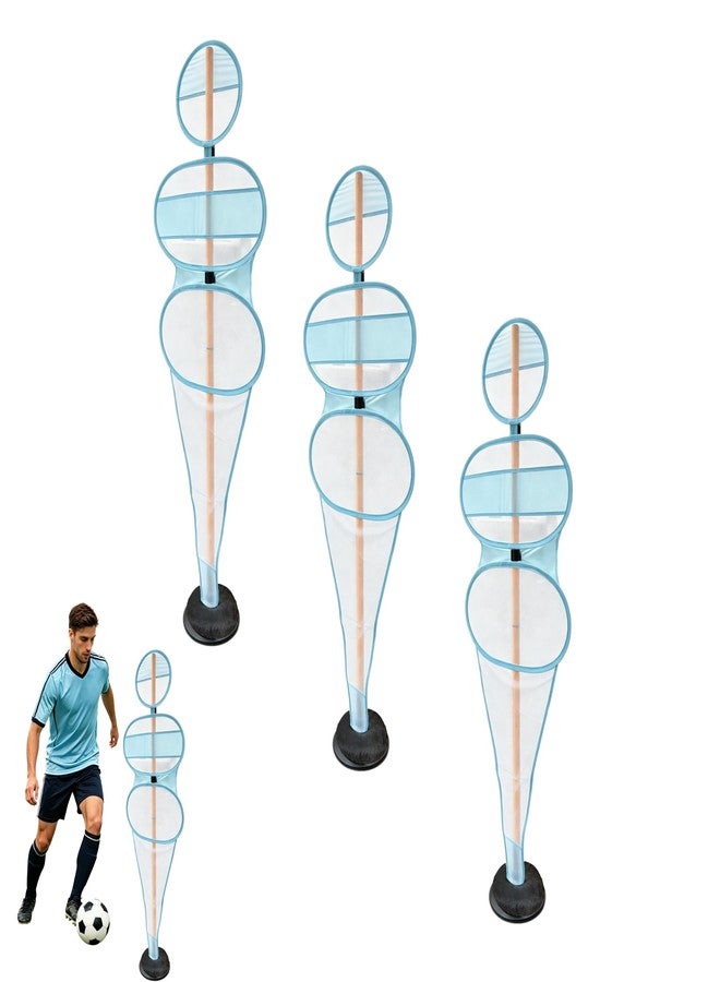 Voodans Football Dummy with Weighted Base Soccer Dribbling Mannequin Basketball Defender Dummy Training Poles for Solo Practice Team Drills Youth Adult Training Equipment (Pack of 3, 4.9 FT) - Image 1