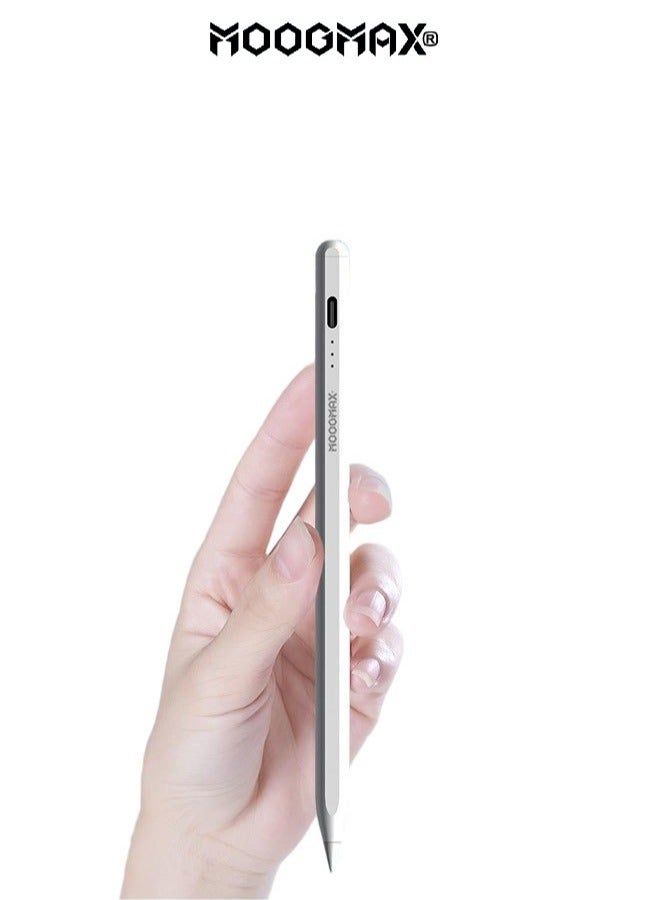 MOOGMAX MX-P09 iPad Pen supports palm grip. universal Stylus pen with a fast Type-C charging port. Magnetic pencil ipad (does not support wireless charging). Tablet Pen, iPad 11th gen, iPad 10th gen, iPad 9th gen, iPad A16, or even Samsung and other compatible devices. - Image 1