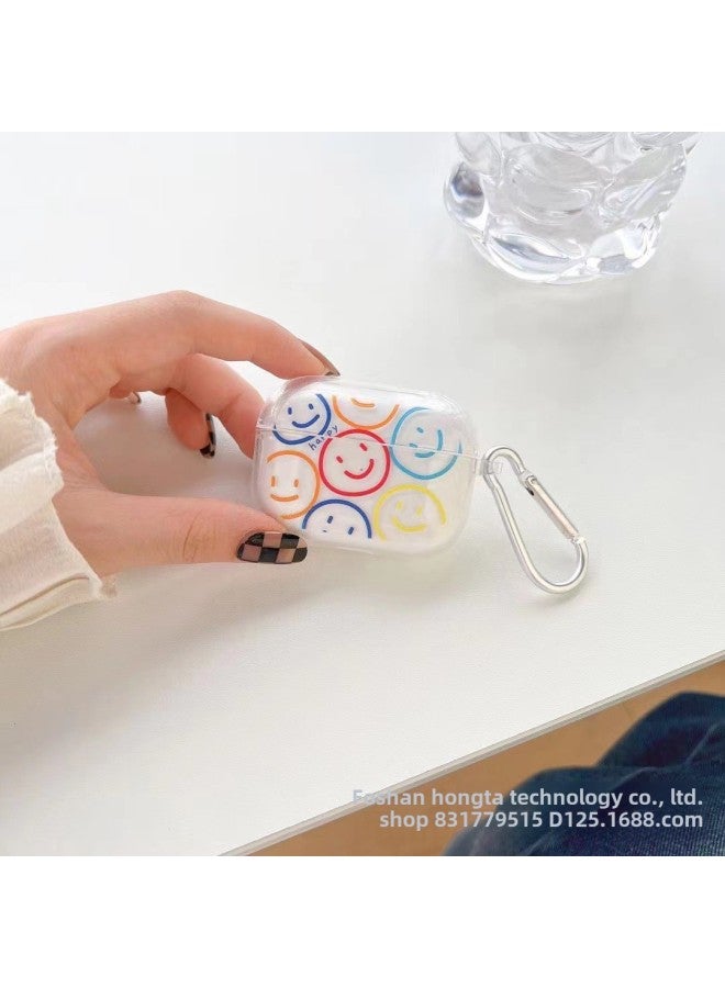 Digital Computer/iphone Protective Case - Fashionable Stylish Design Multiple Colors Available-Color:Color Smiling Face Carabiner Independent Packaging-Applicable Model:airpods Pro2 - Image 1