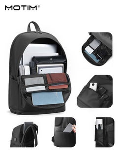 Motim 17.3 Inch Business Laptop Bag Backpack Travel Backpack with USB Charging Port, Waterproof Durable Lightweight Laptop Computer Bag  with Inner Organizer, Large Capacity  - Image 1