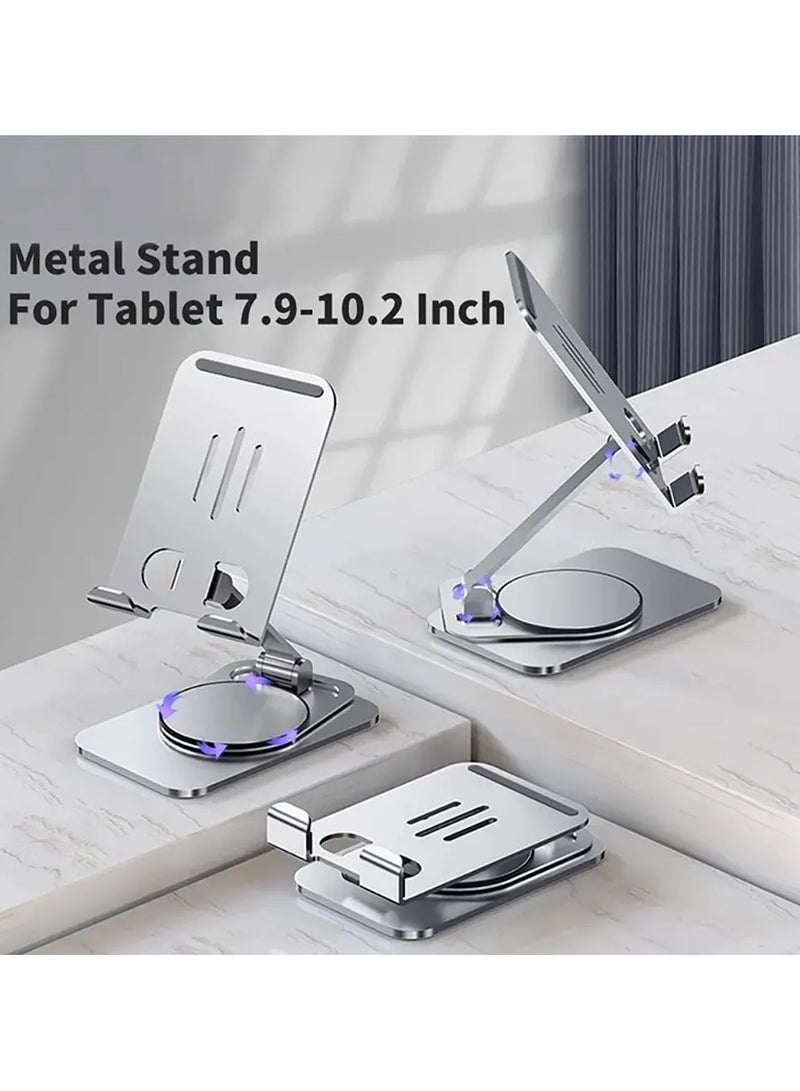 توبيز حامل الهاتف المحمول والكمبيوتر اللوحي الجديد من توبي، حامل للهاتف المحمول مصنوع من سبائك الألومنيوم قابل للدوران - فضي - Image 5