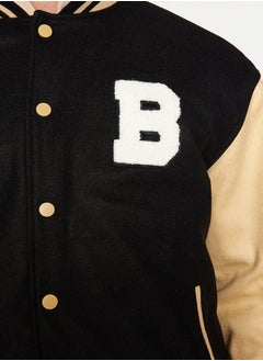 trendyol Black Unisex Regular Fit Bomber Collar College Winter Coat TMNAW24MO00017  - Image 4