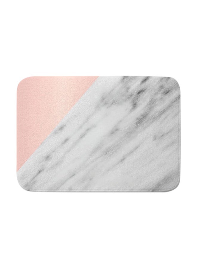 NIBEMINENT Marble Pattern Anti-Skid Doormat White/Grey/Pink 40 x 60cm