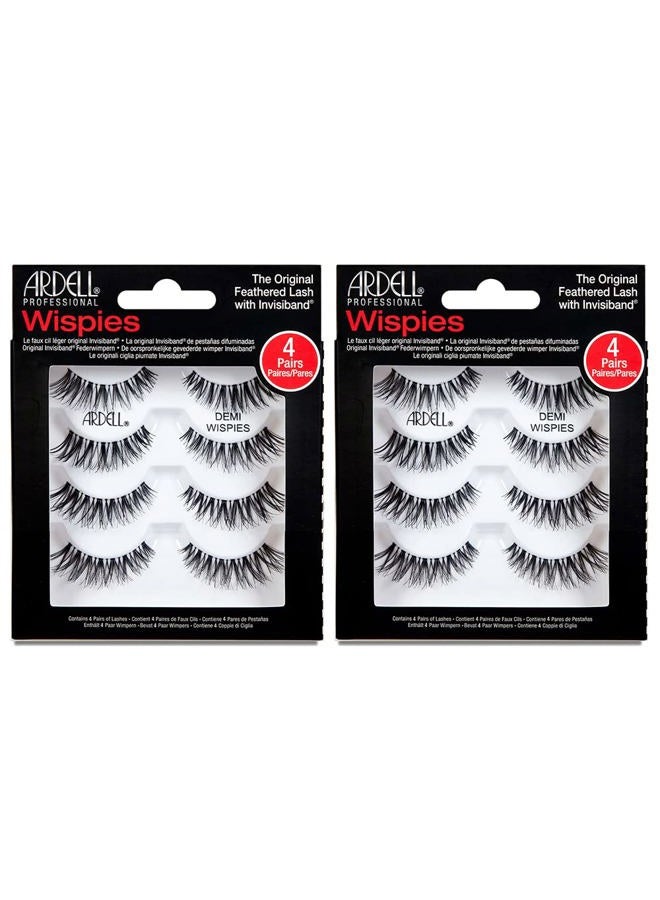 ARDELL Demi Wispies False Eyelashes, Black - Full Volume Demi Wispies, Reusable Strip Lashes for Eye Make-up Enhancement, 2 Pack - Image 1