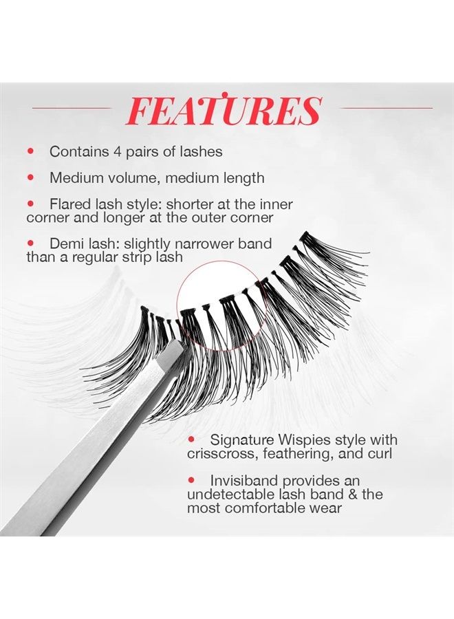 ARDELL Demi Wispies False Eyelashes, Black - Full Volume Demi Wispies, Reusable Strip Lashes for Eye Make-up Enhancement, 2 Pack - Image 4