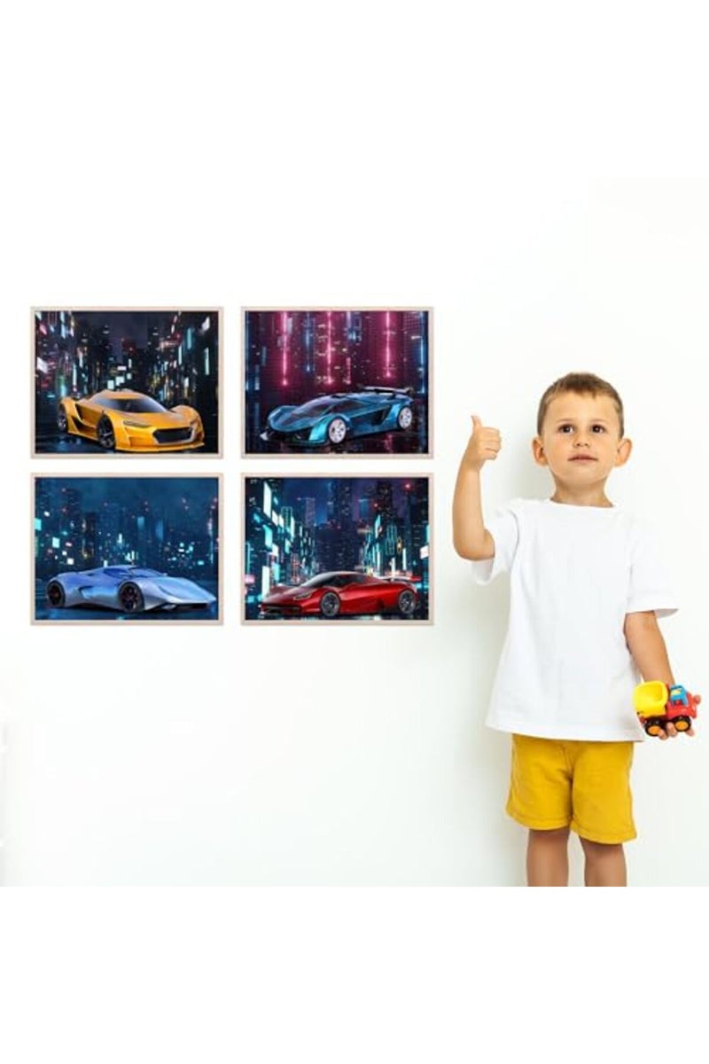 Insire ALAYRA Car Wall Art, Car Poster, Car Posters for Boys Room - Set of 4 (10x8) Race Car Poster Sports Car Posters For Boys Room Exotic Car Posters - Sports Car Poster Supercar Poster - UNFRAMED - Image 2