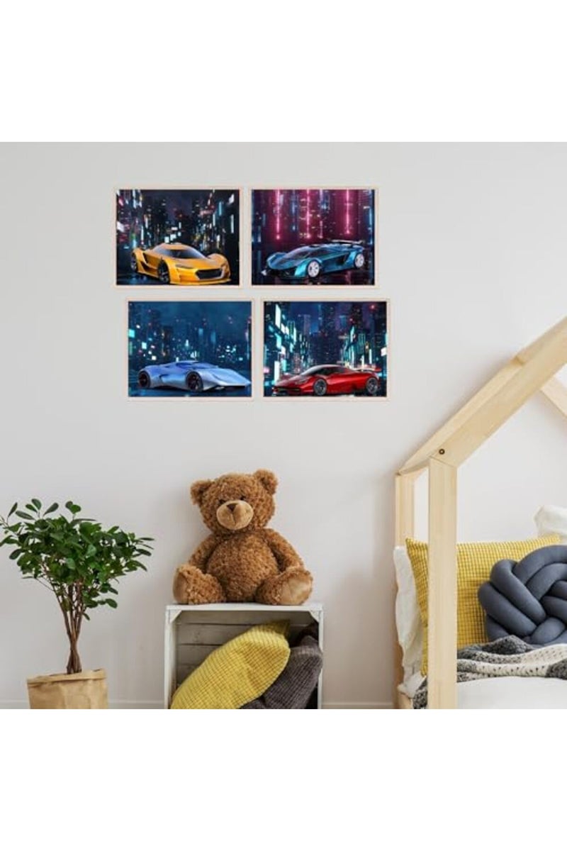 Insire ALAYRA Car Wall Art, Car Poster, Car Posters for Boys Room - Set of 4 (10x8) Race Car Poster Sports Car Posters For Boys Room Exotic Car Posters - Sports Car Poster Supercar Poster - UNFRAMED - Image 5