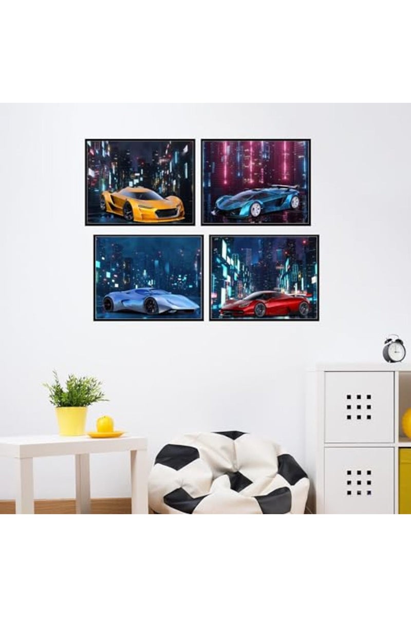Insire ALAYRA Car Wall Art, Car Poster, Car Posters for Boys Room - Set of 4 (10x8) Race Car Poster Sports Car Posters For Boys Room Exotic Car Posters - Sports Car Poster Supercar Poster - UNFRAMED - Image 4