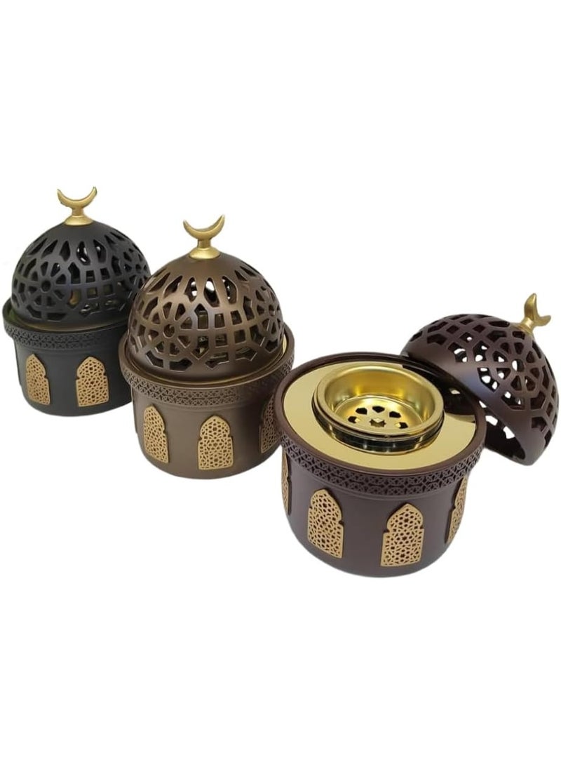 Bakhoor BoSidin Elegant Arabian Style Resin Incense Burner, Bakhoor Oud Holder with Metal Tray Censer for Yoga, Aromatherapy, Bedroom, Home & Office - Image 5
