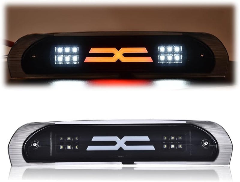 CHEDA LED Third Brake Lights Compatible with 2002-2008 Dodge Ram 1500/2003-2009 Dodge Ram 2500 3500 High Mount Stop Light Smoky Lens Black Housing Cargo Lamp 5072594AD 3D Bar X Type - Image 1