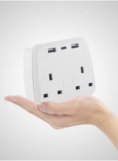 TYCOM Power Adapter Multi Plug Extension with 2 USB 1 Type C , Extender Wall Charger Socket 2 Way Multiple Electrical Outlet Adaptor, Charging Station for Home, Office （ 2 Way 2 USB 1 Type C）  - Image 1