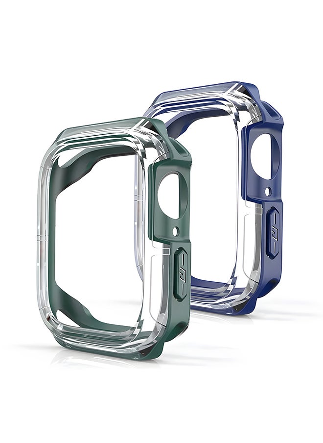 O Ozone - (Pack of 2) Case Compatible with Apple Watch 10 Series 42mm, Anti-Scratch Shockproof TPU Protective Case Full Coverage Bumper Shell Case Cover - Blue & Green - Image 1